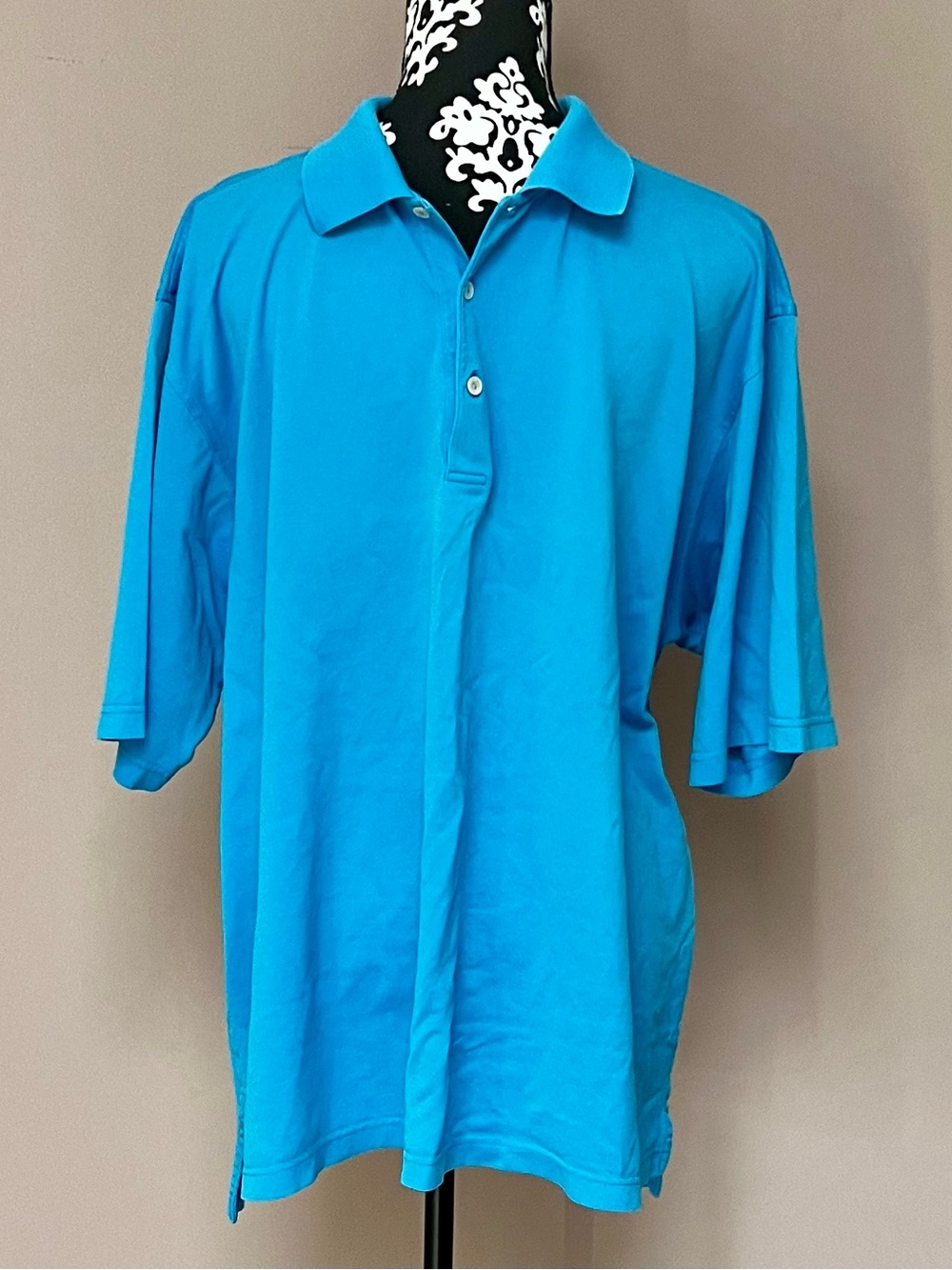 PETER MILLAR Classic Luxury Double Mercerized Cotton Vibrant Sky Blue Polo Shirt